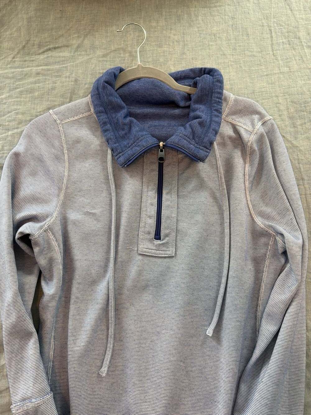 Tommy Bahama Flipside Reversible Striped Quarter-Zip Pullover Sweatshirt Dress